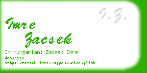 imre zacsek business card